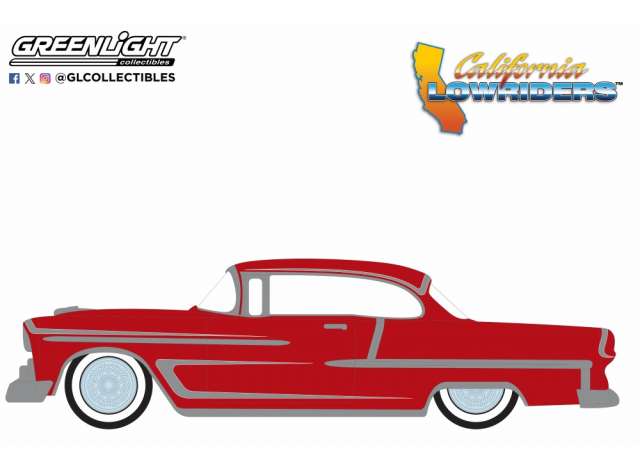 PRE-ORD3R GreenLight Modeliukas 1955 Chevrolet Bel Air *California Lowriders Series 5*, red