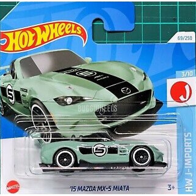Hot Wheels Mainline Modeliukas 15 Mazda MX-5 Miata Green (yra Sandėlyje)