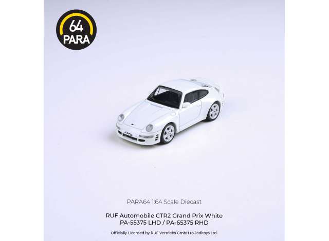 Para64 Modeliukas 1/64 1995 Ruf CTR2 *Left Hand Drive*, grand prix white (cars in a deluxe Acrylic window box)