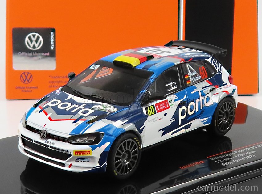 PRE-ORD3R IXO Models Modeliukas 1/43 2021 Volkswagen Polo GTi R5 Porta #60 F. Kreim/F. Christian Rally Ypres, various