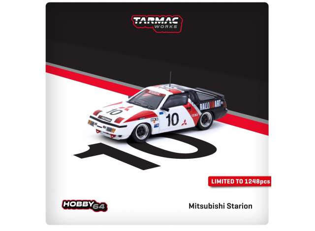 PRE-ORD3R Tarmac Works Modeliukas 1985 Mitsubishi Starion #10 Michael Lieu Macau Guia Race, white/red/black