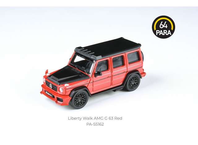 PRE-ORD3R Para64 Modeliukas 2018 Liberty Walk AMG G63, red (cars in a deluxe Acrylic window box)