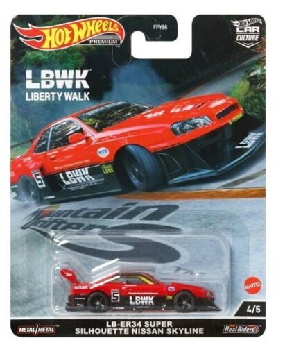 Hot Wheels Premium Modeliukas Liberty Walk ER34 Super Silhouette Nissan Skyline 4/5