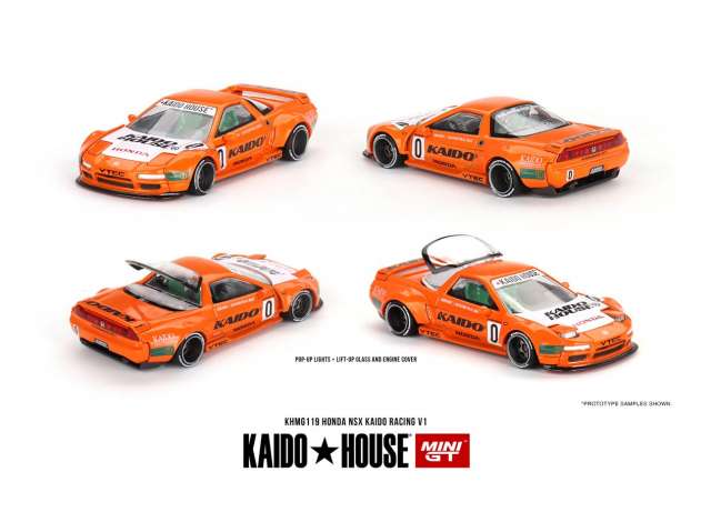 Mini GT Modeliukas 1990 Honda NSX Kaido Racing V1, orange (yra Sandėlyje)