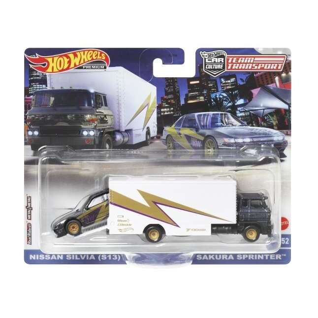 PRE-ORDER Hot Wheels Premium Team Transport Modeliukas Sakura Sprinter Truck & Nissan Silvia S13