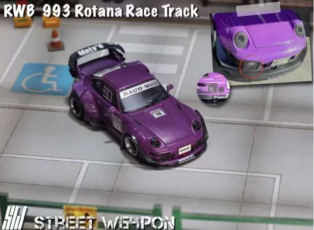 Street Weapon Modeliukas 1/64 RWB 993, new matte purple (yra Sandėlyje)
