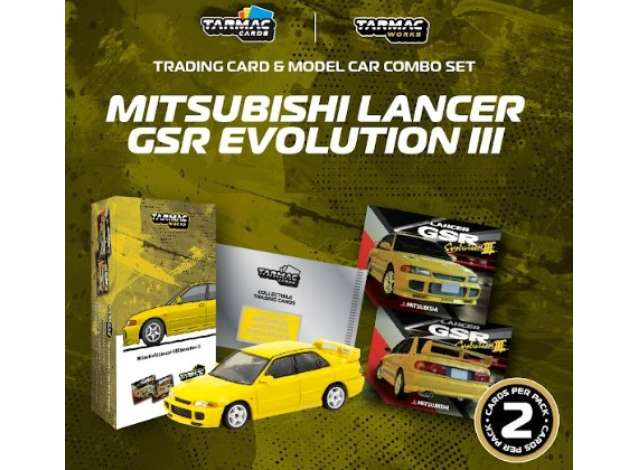 Tarmac Modeliukas 1/64 Mitsubishi Lancer GSR Evolution III, yellow (yra Sandėlyje)