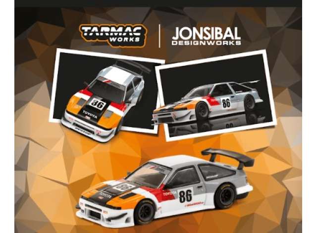 PRE-ORD3R Tarmac Modeliukas 1/64 Toyota Sprinter Trueno AE86 Widebody TRD, various