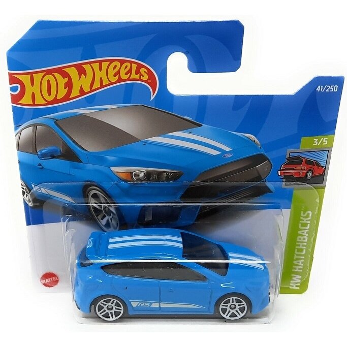 Hot Wheels Modeliukas Ford Focus RS blue HW Hatchbacks 41/250 (yra Sandėlyje)