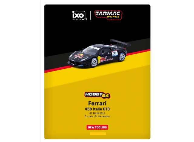 Tarmac Works Modeliukas 2011 Ferrari 458 Italia GT3 #39 S. Loeb/B.Hernandez GT Tour, blue