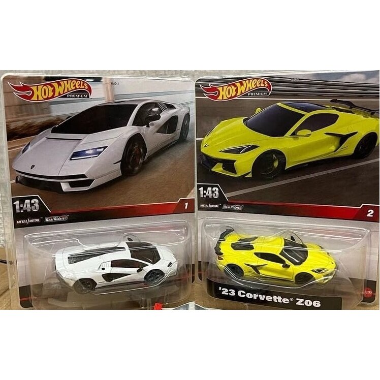 Hot Wheels Premium Modeliukas 2023 Corvette Z06   +   2022 Lamborghini Countach