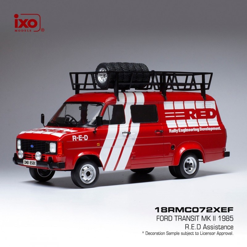 IXO Models Modeliukas 1/18 1985 Ford Transit MKI II, *R-E-D* Rally Engineering Devolpment with ro...