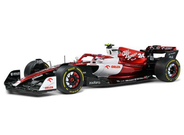 PRE-ORD3R Solido Modeliukas 1/18 2022 Alfa Romeo C42V #24 Zhou Guanyu GP Canada, red/white