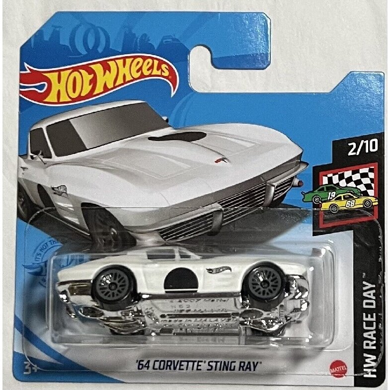 Hot Wheels Modeliukas '64 Corvette Sting Ray WHITE