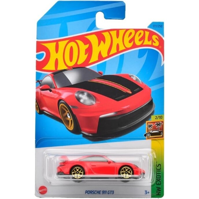 Hot Wheels Modeliukas Porsche 911 GT3 red Long Card