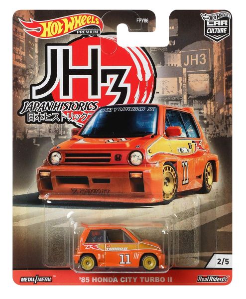 Hot Wheels Premium Modeliukas 1985 Honda City Turbo II #11 *Japan Historics #3*, orange (yra Sandėlyje)