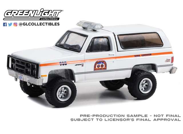 PRE-ORD3R GreenLight Modeliukas 1986 GMC Jimmy NYC EMS (City of New York Emergency Medical Service) Patrol Supervisor