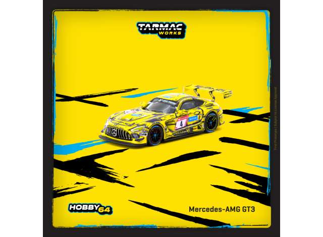 PRE-ORD3R Tarmac Modeliukas 1/64 Mercedes Benz AMG GT3 #4 P.Ellis/R.Marciello/E. Mortara/L.Stolz, Nürburgring 24h 2023, yellow