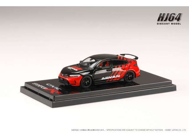 PRE-ORD3R Hobby Japan Modeliukas Honda Civic Type R (FL5) *Yokohama Advan color (customized color ver.)*, black/red
