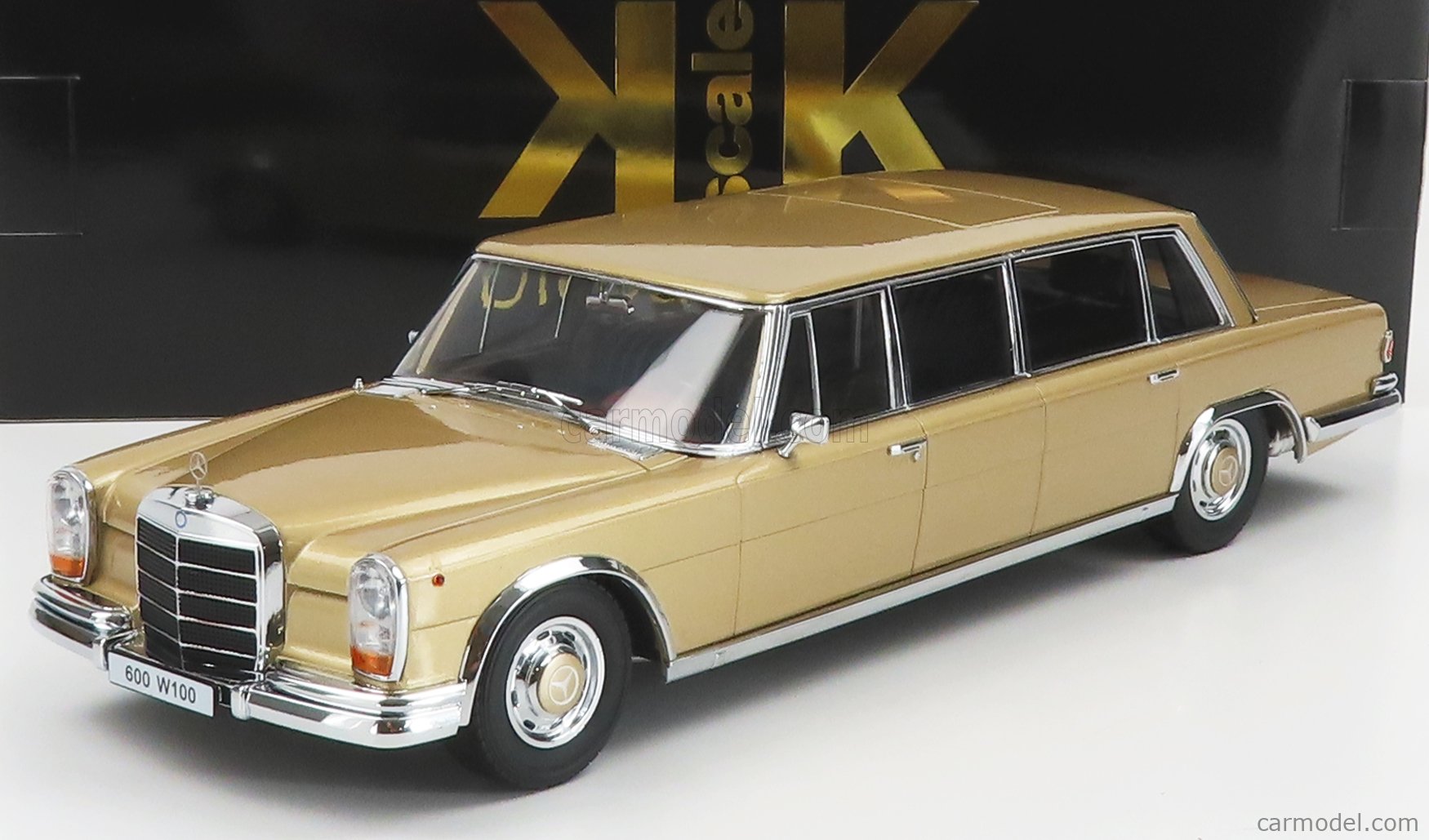 PRE-ORD3R KK Scale Modeliukas 1/18 1964 Mercedes Benz 600 LWB W100 Pullman, gold metallic