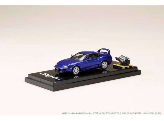 PRE-ORD3R Hobby Japan Modeliukas Toyota Supra RZ (A80) with Engine Display Model, blue mica metallic