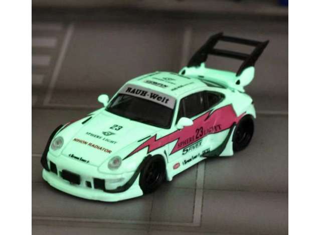 PRE-ORD3R Street Weapon Modeliukas 1/64 RWB 993 pink lighting low tail noctilucent, green/pink