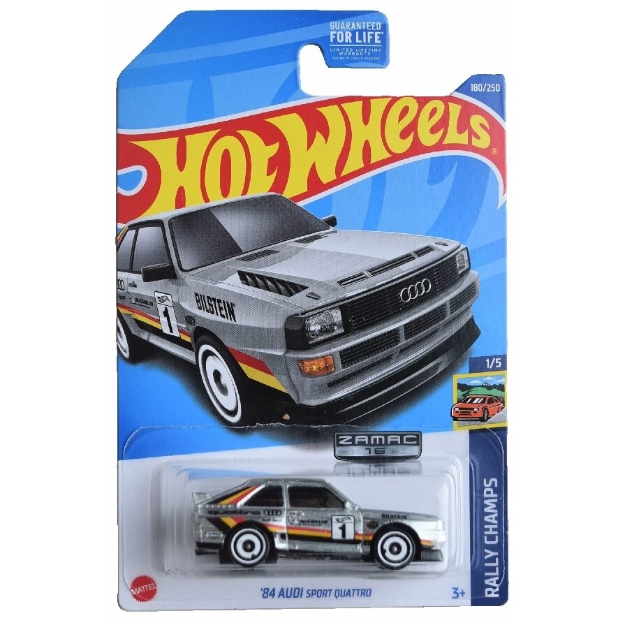 Hot Wheels Mainline Modeliukas Zamac '84 Audi Sport Quattro (kortelė 9/10)