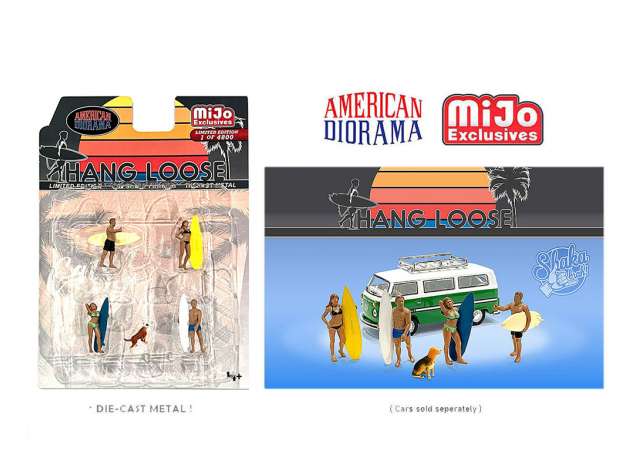 American Diorama Figūrėlės Hang Loose (Beach/Surf) Figure set, various (Car Not Included !!)