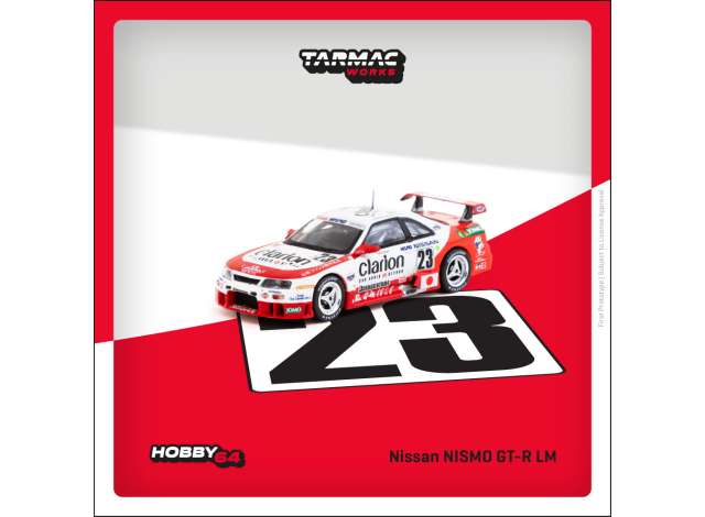 PRE-ORD3R Tarmac Modeliukas 1/64 1995 Nissan Nismo GT-R LM #23 K. Hoshino/T. Suzuki/M. Kageyama 24h of Le Mans, white/red