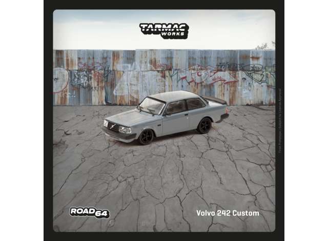 Tarmac Modeliukas 1/64 Volvo 242 Custom, grey