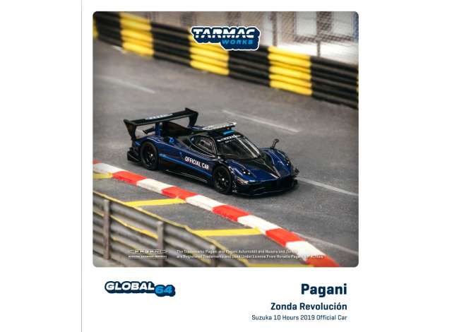 Tarmac Modeliukas 1/64 2019 Pagani Zonda Revolucion Suzuki 10 hours Official Car, blue