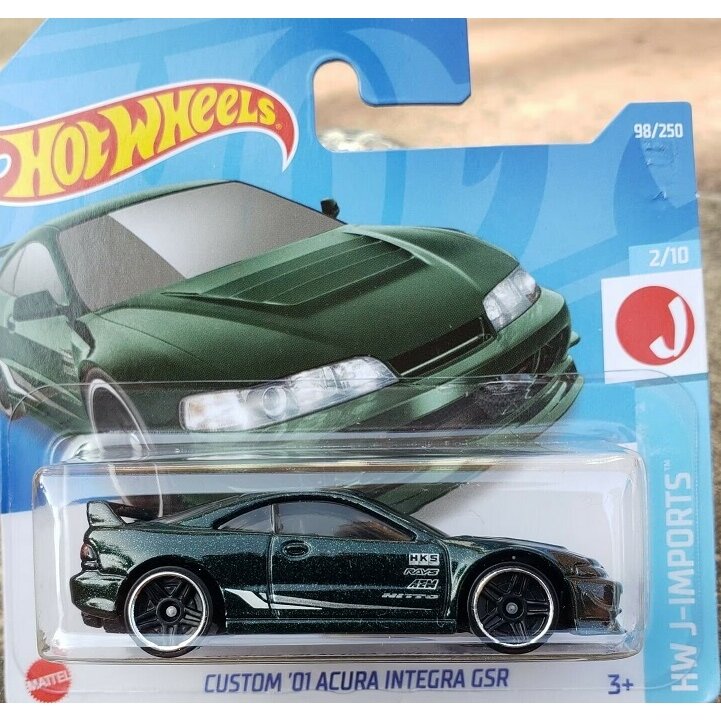 Hot Wheels Modeliukas Custom '01 Acura Integra GSR Green HW J-imports (yra Sandėlyje)
