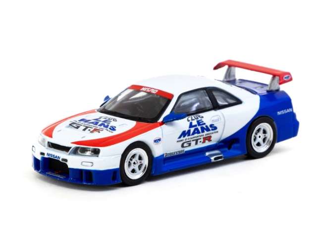 PRE-ORD3R Tarmac Modeliukas 1/64 Nissan Nismo GT-R LM Test Car, white/blue/red