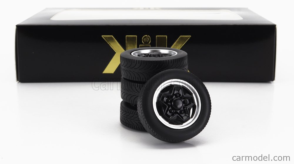 PRE-ORD3R KK Scale Ratų komplektas Porsche *Hackmesser-Felge* Wheel and Tyre Set, black