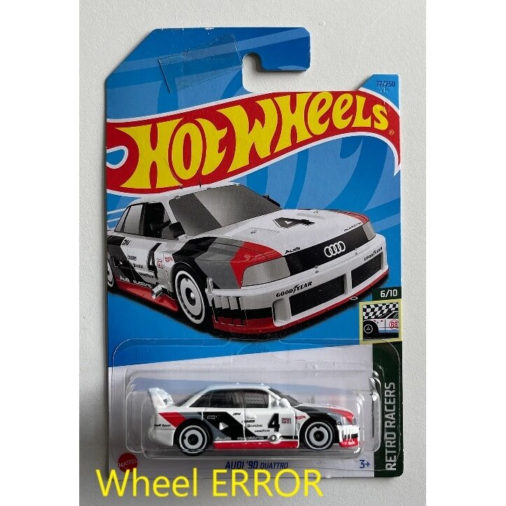 ERROR Hot Wheels Mainline Modeliukas Audi Quattro 90 White Rear Wheel Error