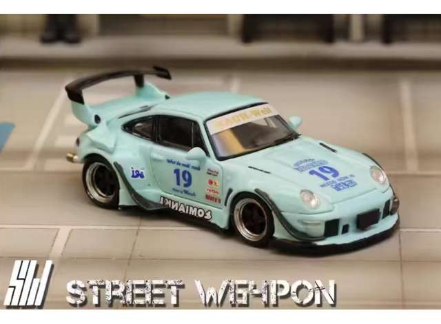 PRE-ORD3R Street Weapon Modeliukas 1/64 RWB 993 noctilucent #19, blue