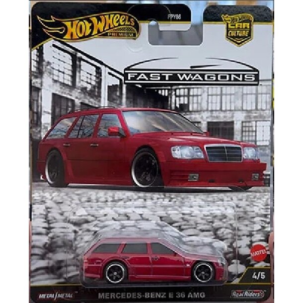 PRE-ORDER Hot Wheels Premium Fast Wagons Modeliukas Mercedes Benz AMG E36 Estate red