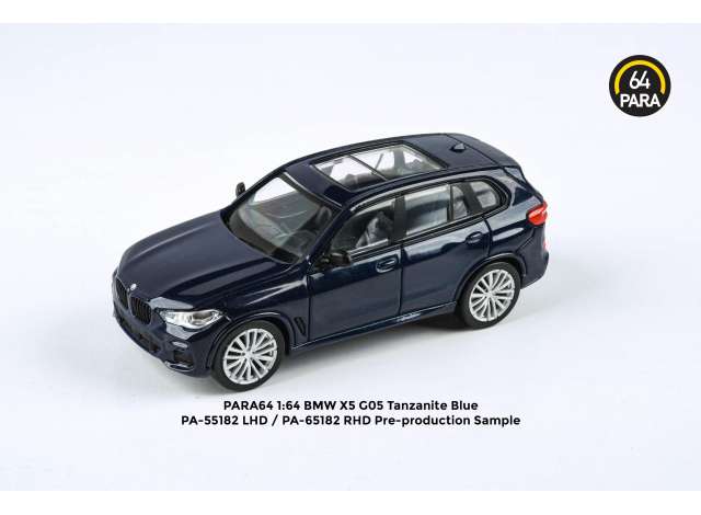 PRE-ORDER Para64 Modeliukas BMW X5 G05 *Right Hand Drive*, blue (cars in a deluxe Acrylic window box)