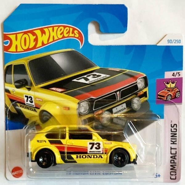 Hot Wheels Mainline Modeliukas 1973 Honda Civic Custom yellow