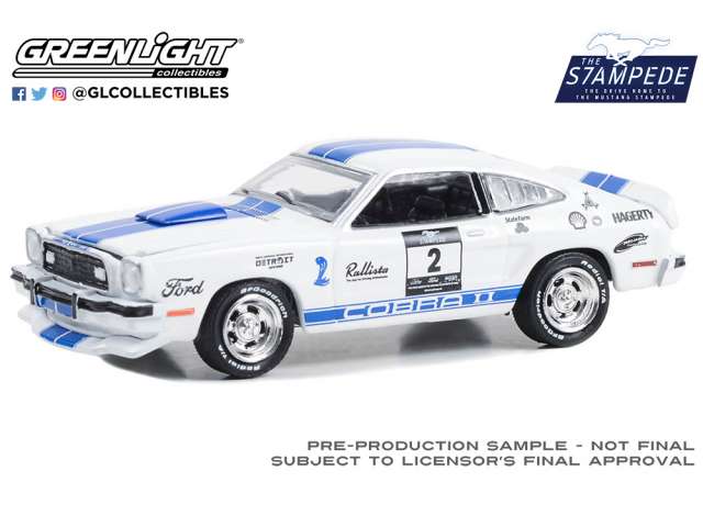PRE-ORD3R GreenLight Modeliukas 1976 Ford Mustang II Cobra II Stampede Car #2 *The Drive Home to the Mustang Stampede Series 1*