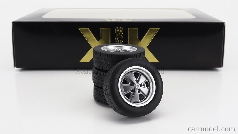 KK Scale Ratų komplektas Porsche 911 250.000th Wheel and Tyre Set, black/grey