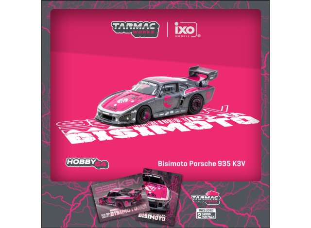 PRE-ORD3R Tarmac Modeliukas 1/64 Bisimoto Porsche 935 K3V, grey/pink