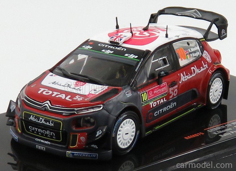 PRE-ORD3R IXO Models Modeliukas 2018 Citroen C3 WRC #10 Meeke/Nagle Rallye WM Portugal, red/black