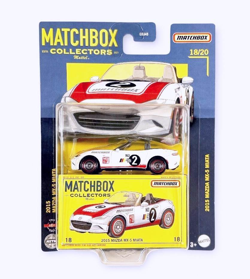 Matchbox Modeliukas 2015 Mazda MX-5 MIATA #2, white/red (yra sandėlyje)
