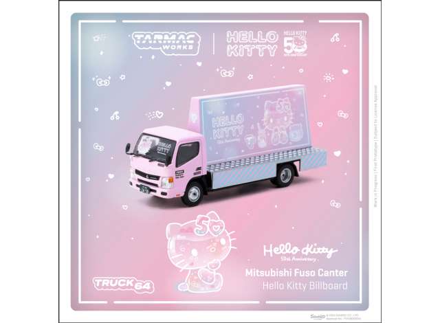 PRE-ORD3R Tarmac Modeliukas 1/64 Mitsubishi Fuso Canter Hello Kitty Billboard, pink