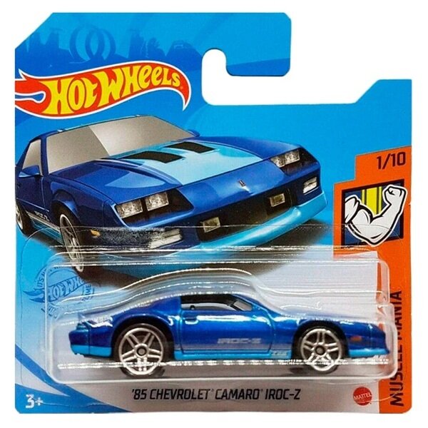 Hot Wheels Mainline Modeliukas 85 Chevrolet Camaro Iroc-z Blue (yra Sandėlyje)