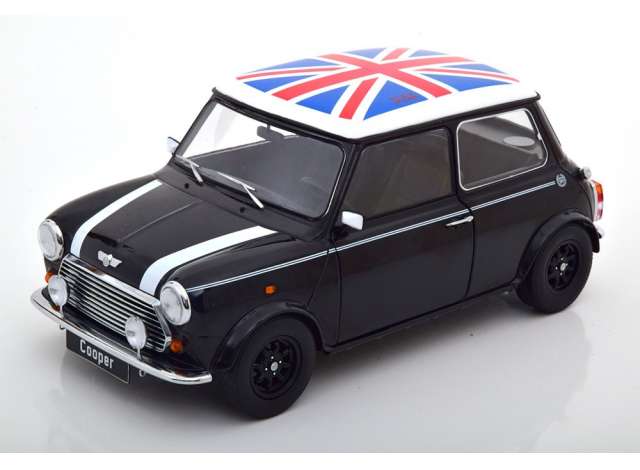 PRE-ORD3R KK Scale Modeliukas 1/12 Mini Cooper with Union Jack, black/white