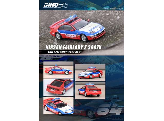 PRE-ORDER Inno64 Modeliukas Nissan Fairlady Z 300ZX *Fuji Speedway Pace car*, red/white/blue