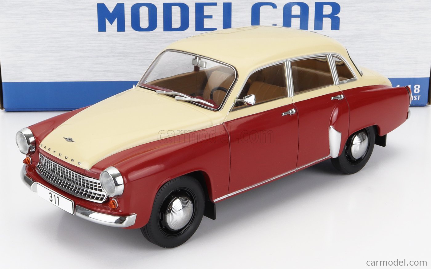 PRE-ORD3R MCG Modeliukas 1/18 1959 Wartburg 311, red/beige