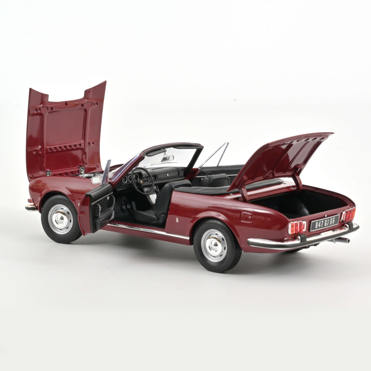 PRE-ORD3R Norev Modeliukas 1/18 1969 Peugeot 504 Cabriolet, andalou red